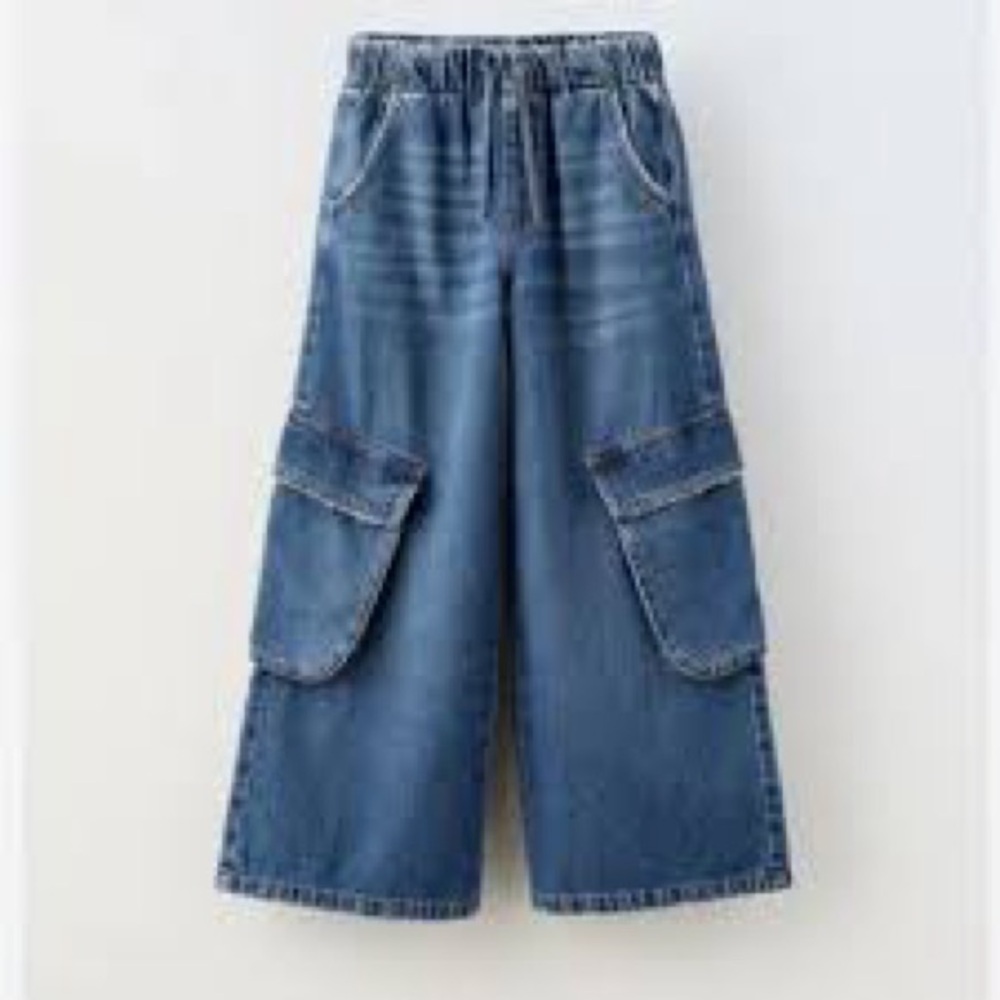 Zara Kids Blue Cargo Jeans